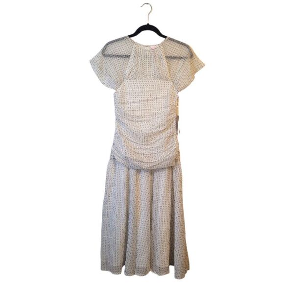 Never A Wallflower Women's Black/White Polka Dot Drop Waist Maxi Dress SZ XS NWT - Picture 1 of 7